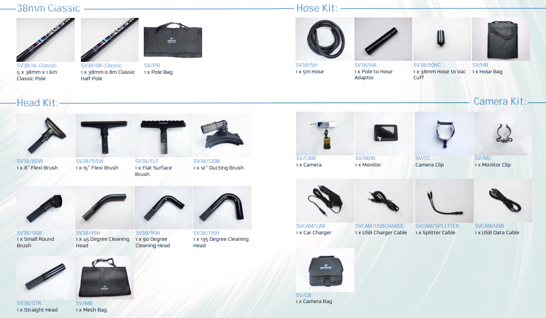 SPACEVAC At-height 10M Vacuum System - Internal Classic Kit