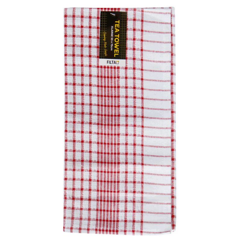 FILTA XL COTTON TEA TOWEL RED (55CM X 75CM)