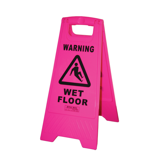 GALA A-FRAME SAFETY SIGN - "WET FLOOR" PINK