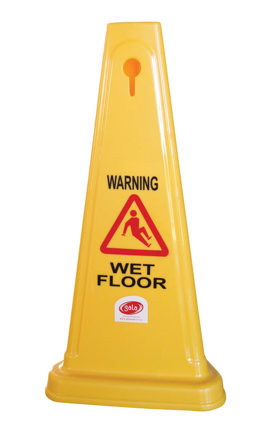 GALA SAFETY CONE - "WET FLOOR" YELLOW 680MM