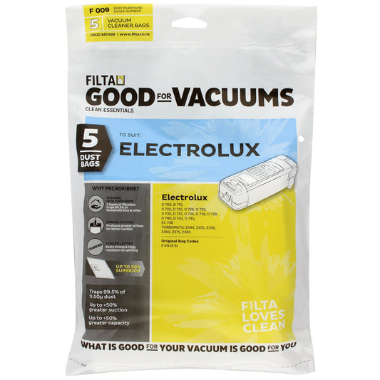 FILTA ELECTROLUX Z355 SMS MULTI LAYERED VACUUM CLEANER BAGS 5 PACK (F009)