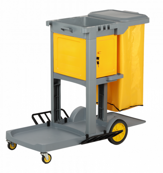 FILTA JANITOR CART WITH LOCK BOX - GREY